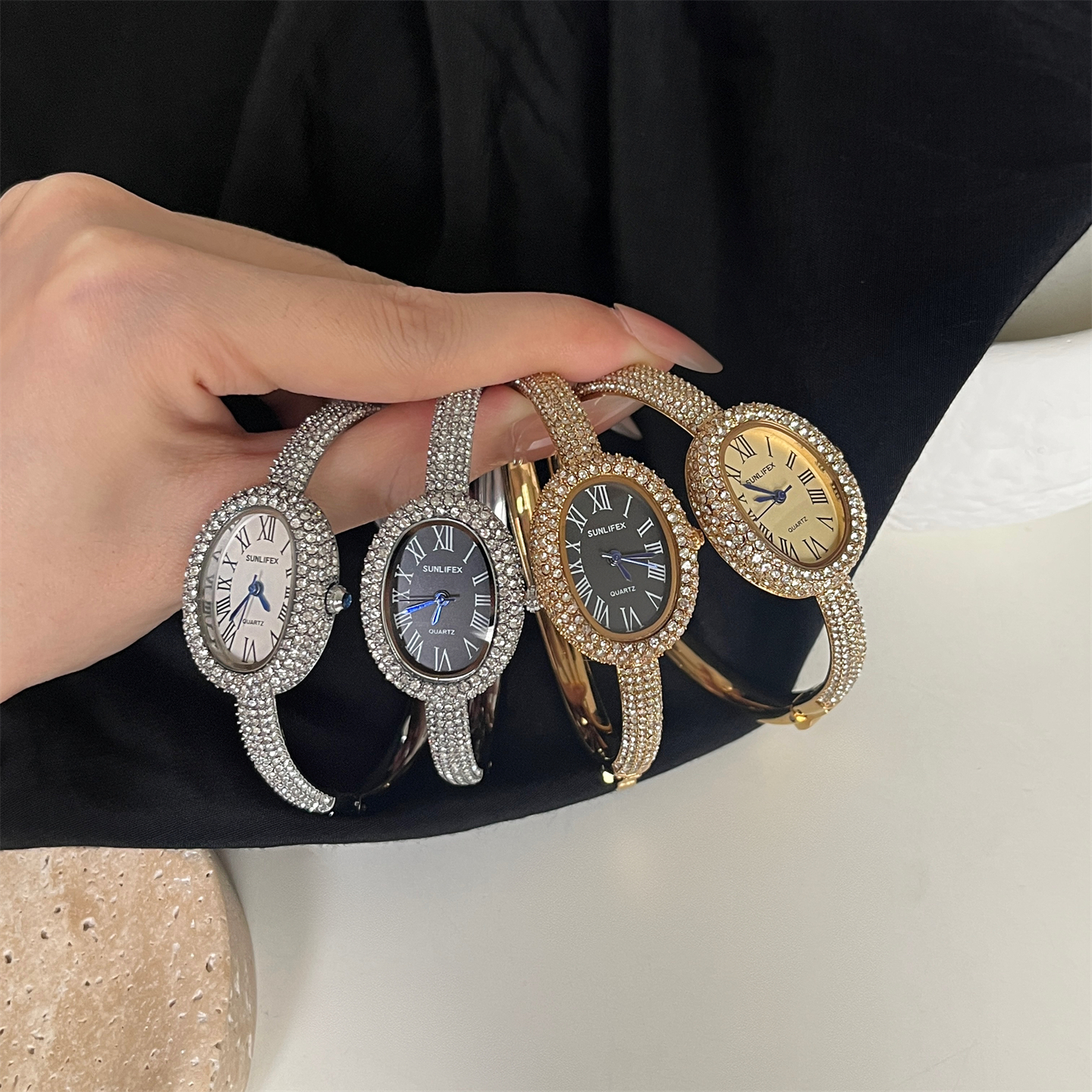Luxury Watch Quartz - Round fashion temperament minimalist oval full