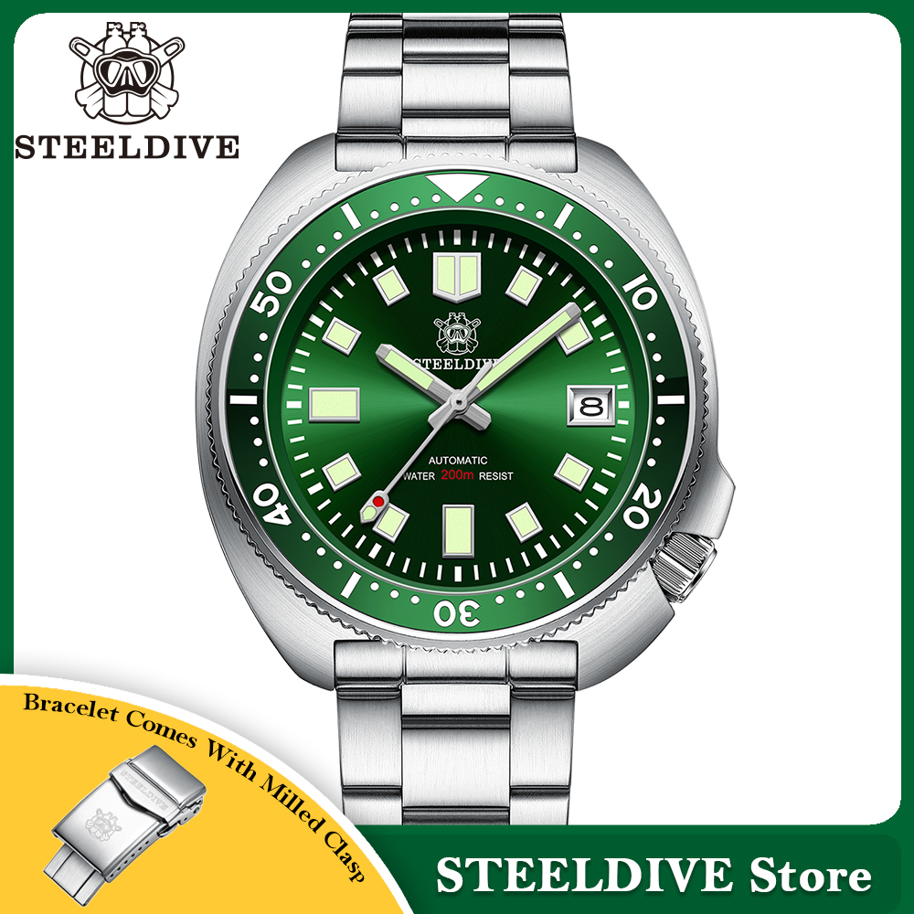Titanium Sport Watch - SD1970 Steeldive Brand 44MM AR Coating