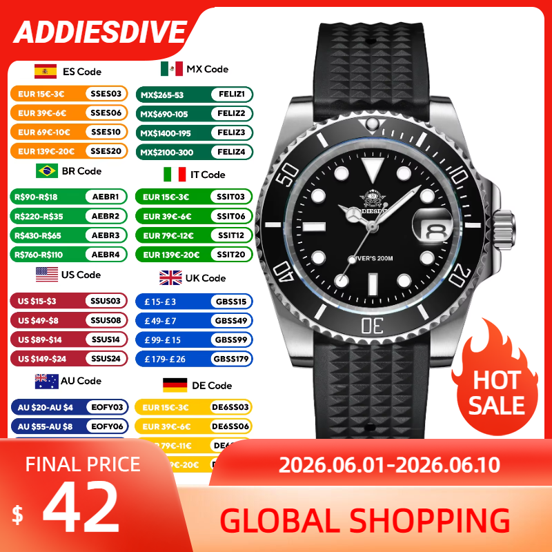 Luxury Watch Drawing - ADDIESDIVE Luxury Stainless Steel Quartz Watch