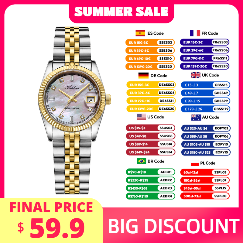 Luxury Watch Quartz - ADDIES 585 Quartz Women's Watches Sapphire