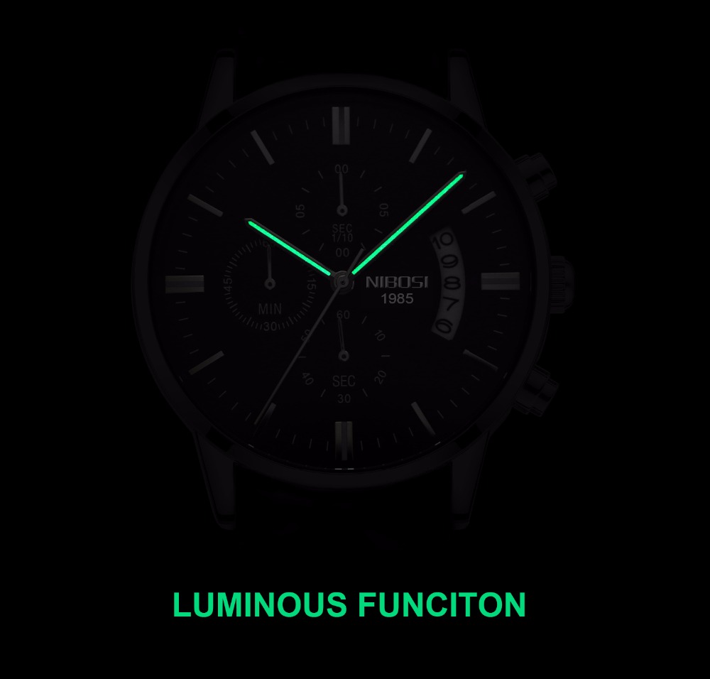 NIBOSI Stainless Steel Black Q - Luxury Watch All Black บทวิจารณ์และราคา