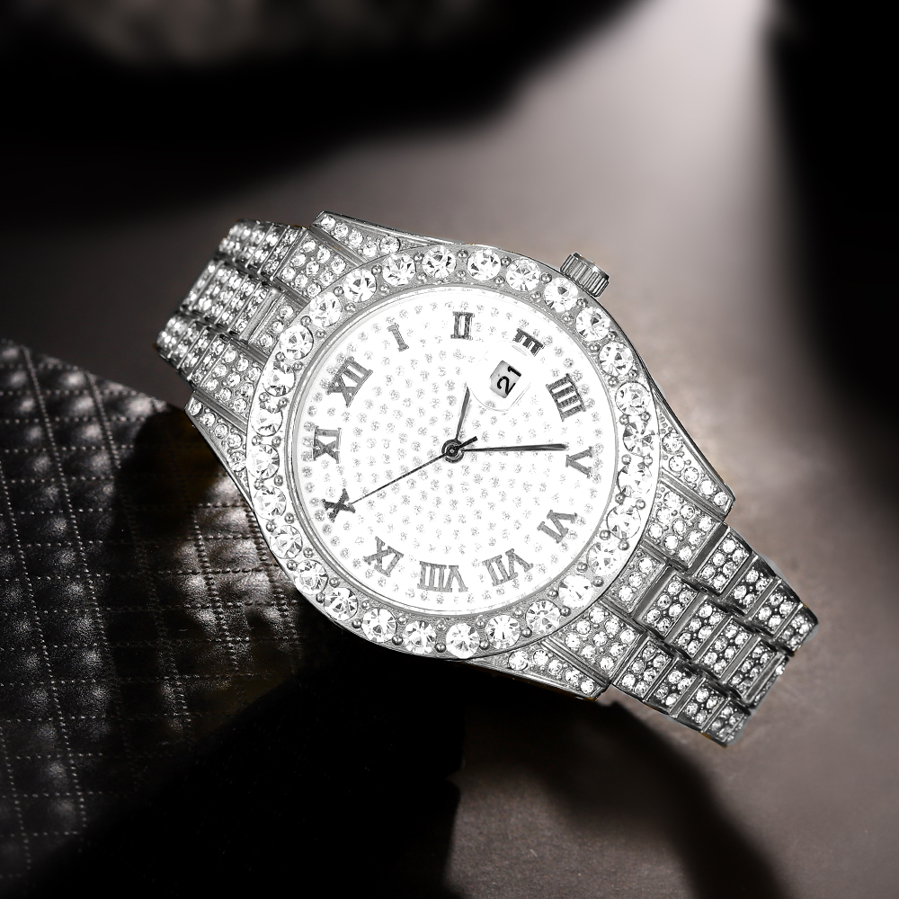 1 Hip-hop Full Diamond Silver  - Luxury Watch Wallpaper บทวิจารณ์และราคา