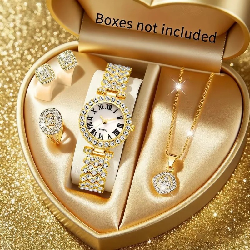 5PCS Luxury Rhinestone Women's - Luxury Watch Organizer บทวิจารณ์และราคา