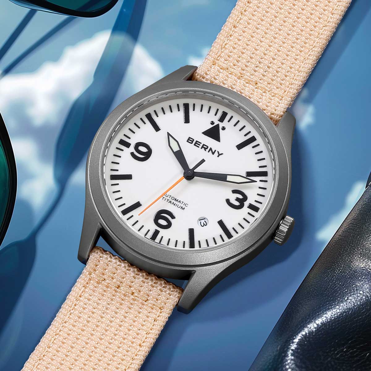 BERNY Men Aviation Mechanical  - Titanium Sport Watch บทวิจารณ์และราคา