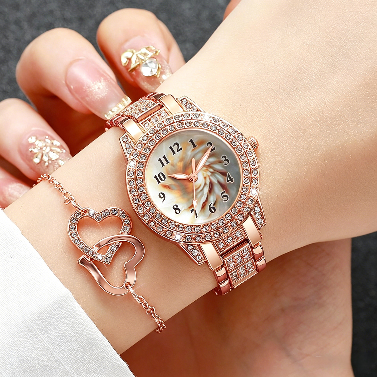 6PCS Luxury Rhinestone Women Q - Luxury Watch Organizer บทวิจารณ์และราคา