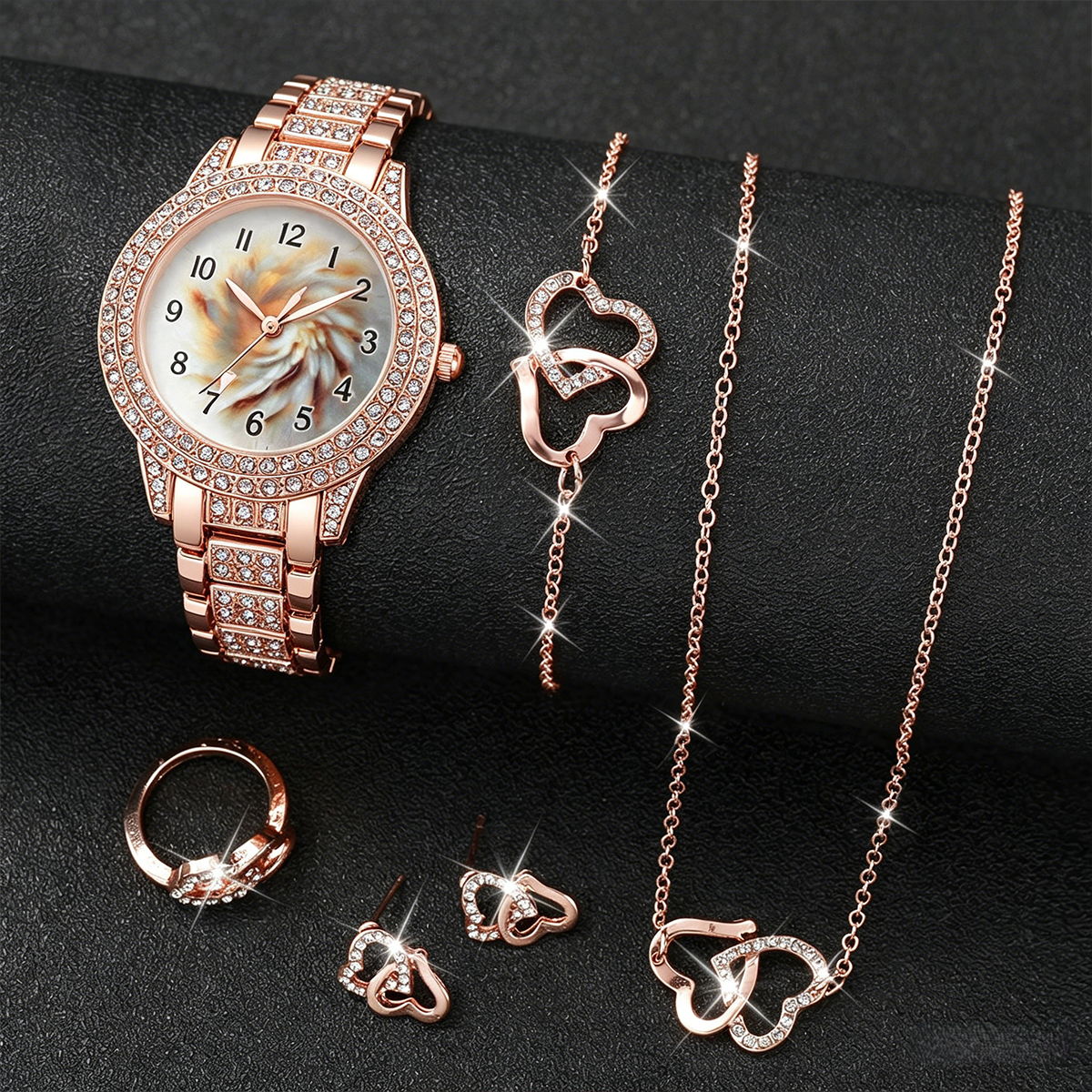 6PCS Luxury Rhinestone Women Q - Luxury Watch Organizer บทวิจารณ์และราคา