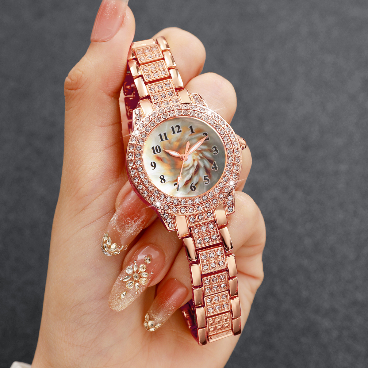 6PCS Luxury Rhinestone Women Q - Luxury Watch Organizer บทวิจารณ์และราคา