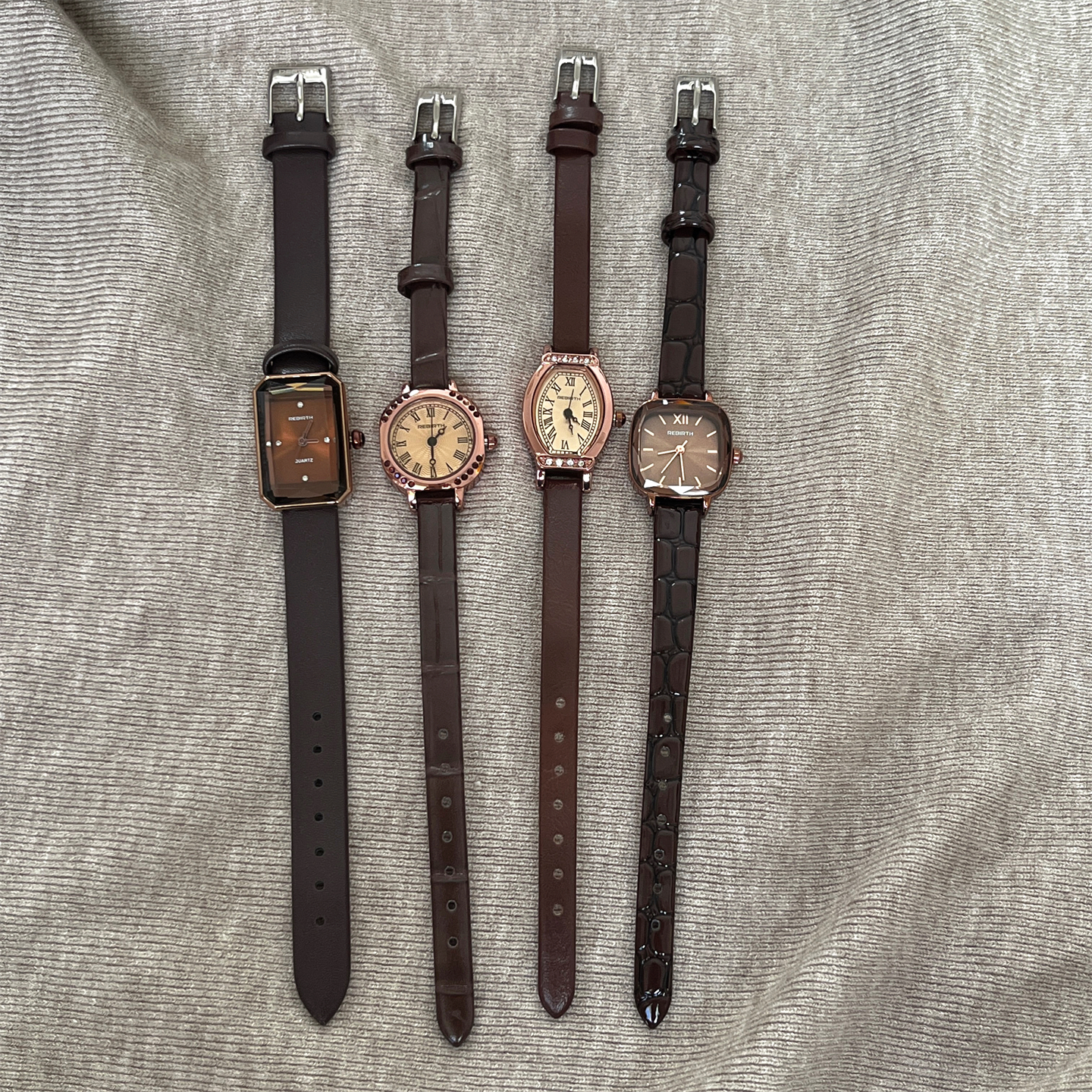 Brown retro square watch femal - Luxury Watch Quartz บทวิจารณ์และราคา