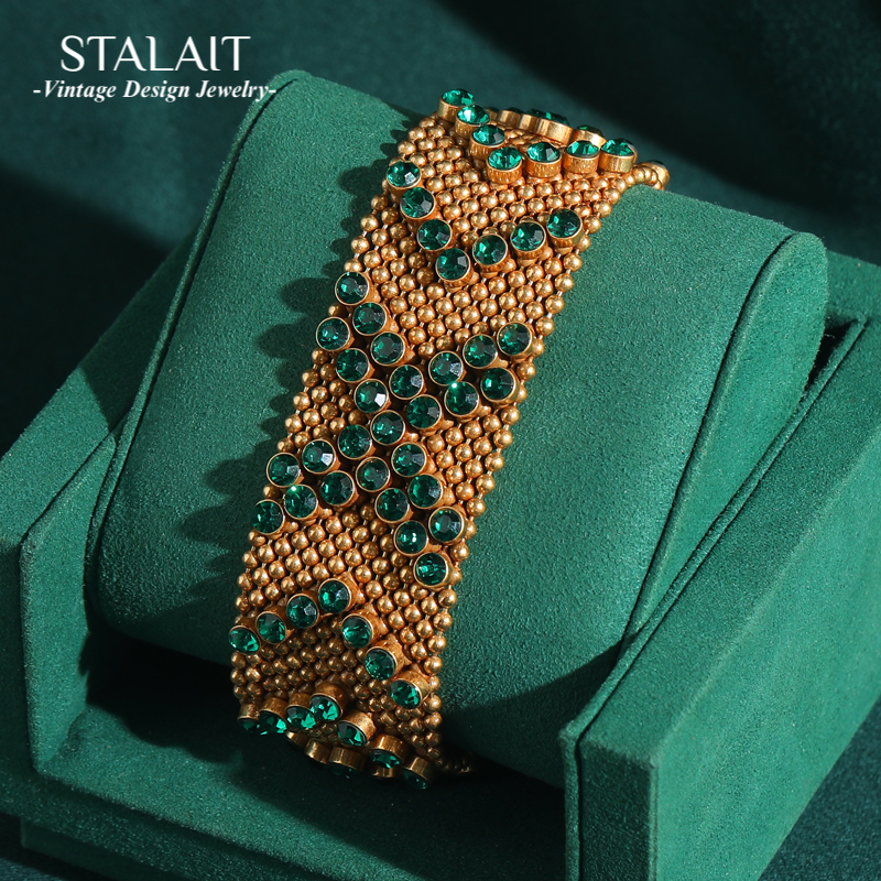 Vintage Green Rhinestone Brace - Luxury Watch Dubai บทวิจารณ์และราคา