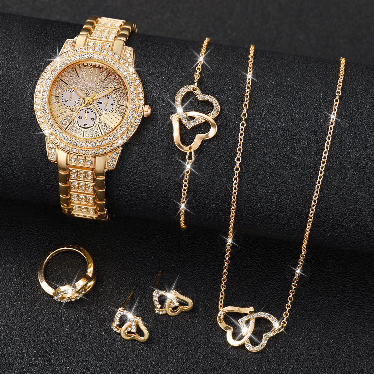 6PCS Luxury Rhinestone Women W - Luxury Watch Organizer บทวิจารณ์และราคา
