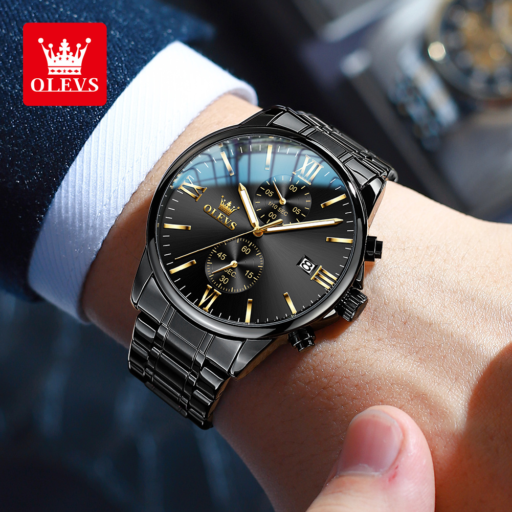 OLEVS 2886 Classic Black Quart - Luxury Watch All Black บทวิจารณ์และราคา