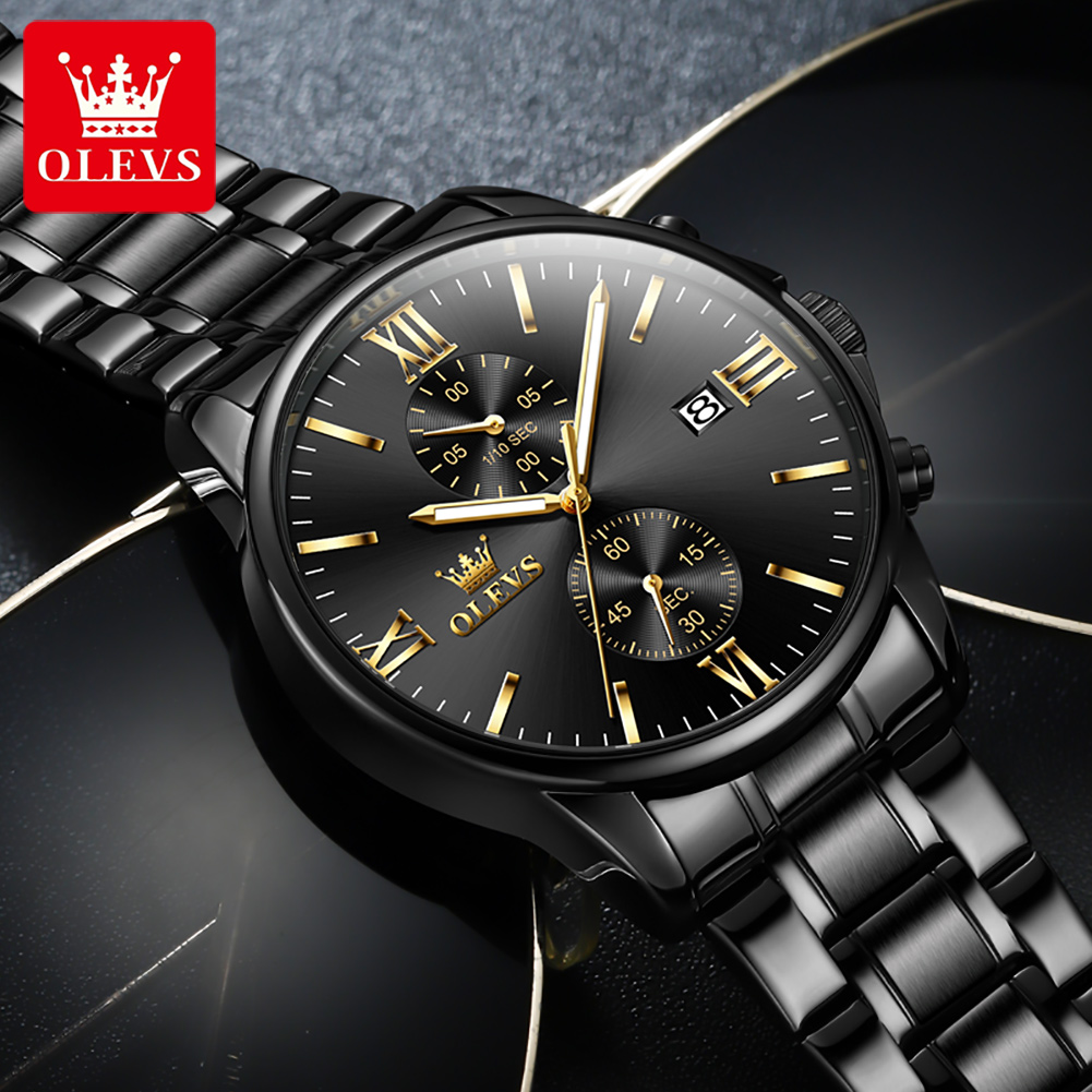 OLEVS 2886 Classic Black Quart - Luxury Watch All Black บทวิจารณ์และราคา