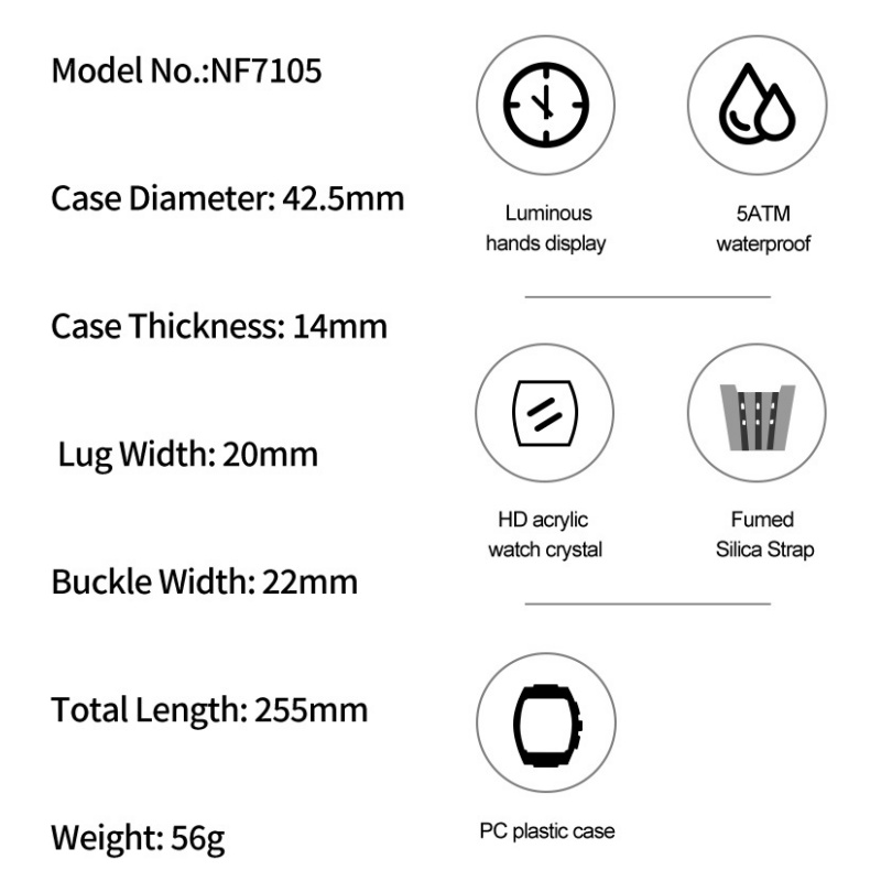 NAVIFORCE Man's Watch 5ATM Wat - Luxury Watch Strap บทวิจารณ์และราคา