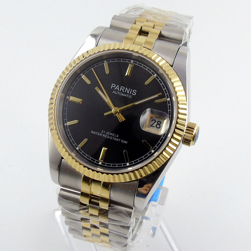 Parnis 36mm Mens Automatic Wat - Luxury Watch All Black บทวิจารณ์และราคา