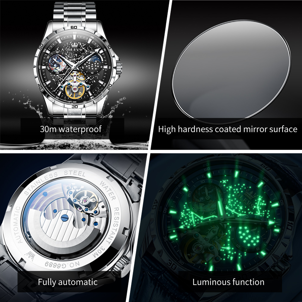 OLEVS 6689 Luxury Brand Moon P - Luxury Watch Wallpaper บทวิจารณ์และราคา