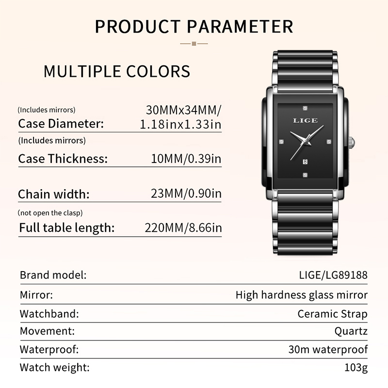 LIGE New Luxury Women Watches  - Luxury Watch Organizer บทวิจารณ์และราคา