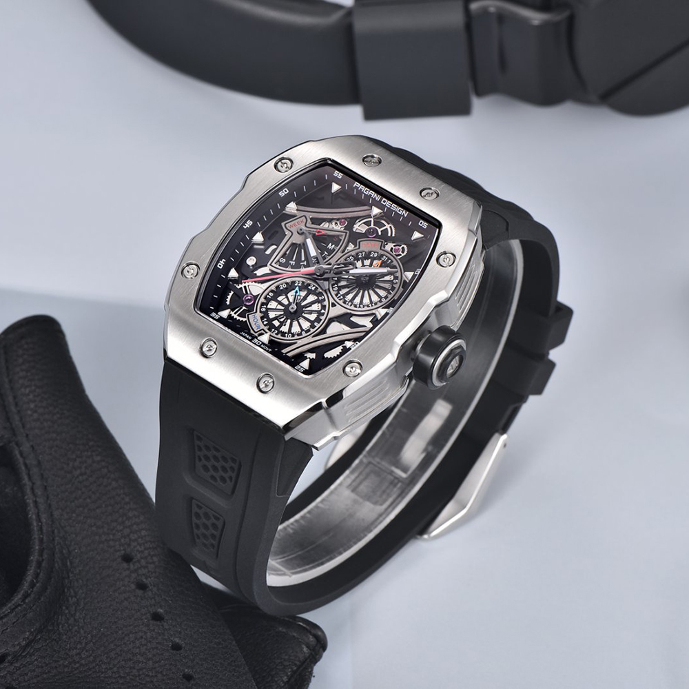 PAGANI DESIGN Black Silicone w - Luxury Watch All Black บทวิจารณ์และราคา