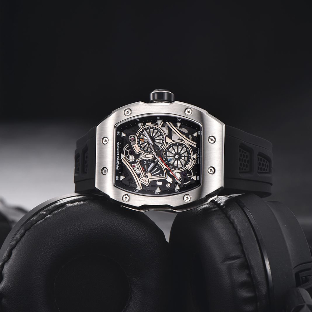PAGANI DESIGN Black Silicone w - Luxury Watch All Black บทวิจารณ์และราคา