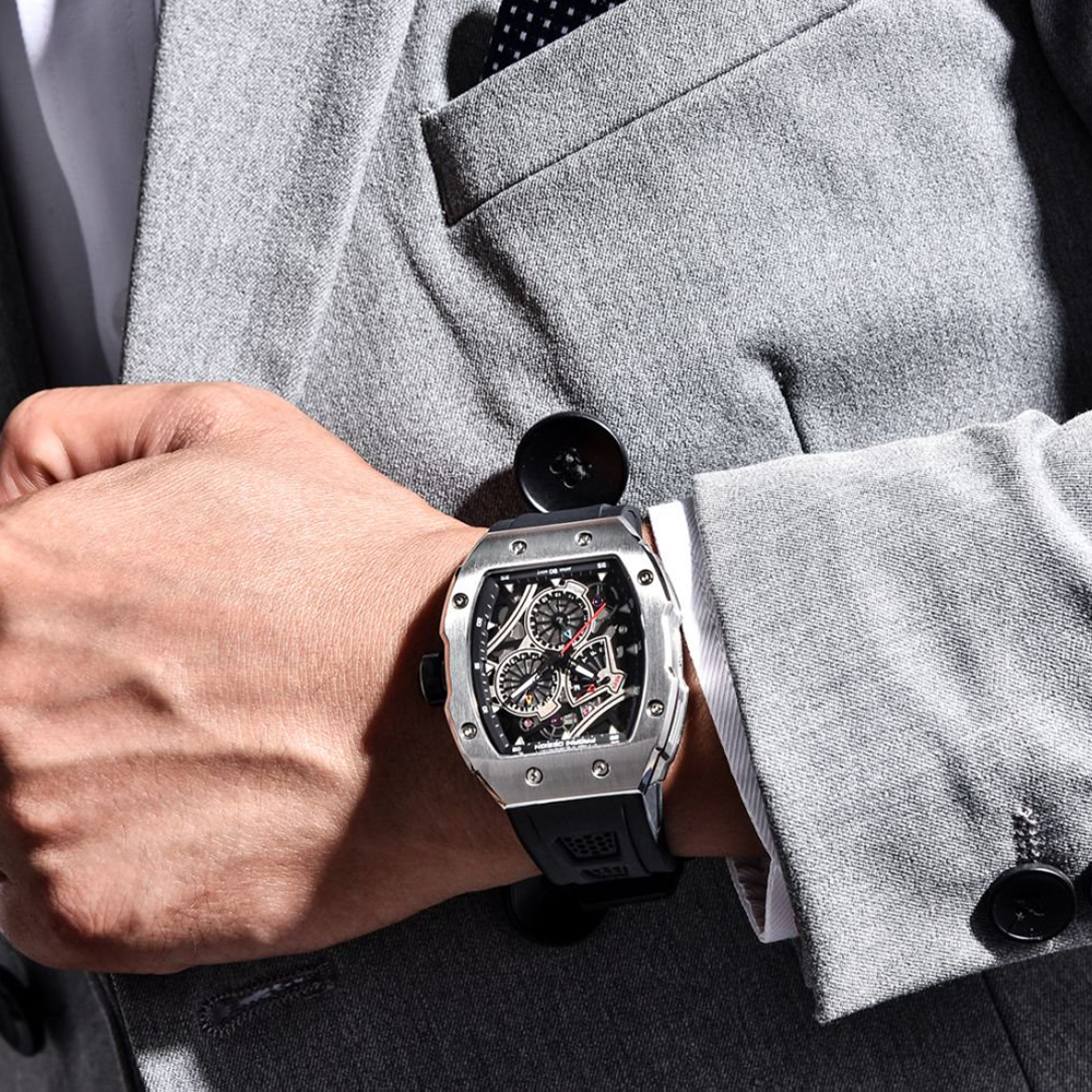 PAGANI DESIGN Black Silicone w - Luxury Watch All Black บทวิจารณ์และราคา