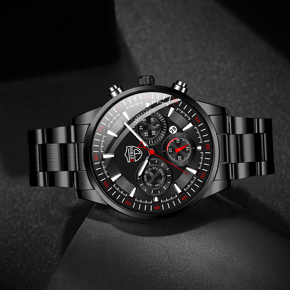 Fashion Mens Watches Set Luxur - Luxury Watch All Black บทวิจารณ์และราคา