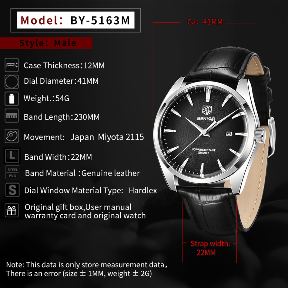 Benyar 5163 Top Brand Luxury M - Luxury Watch Manufacturers บทวิจารณ์และราคา