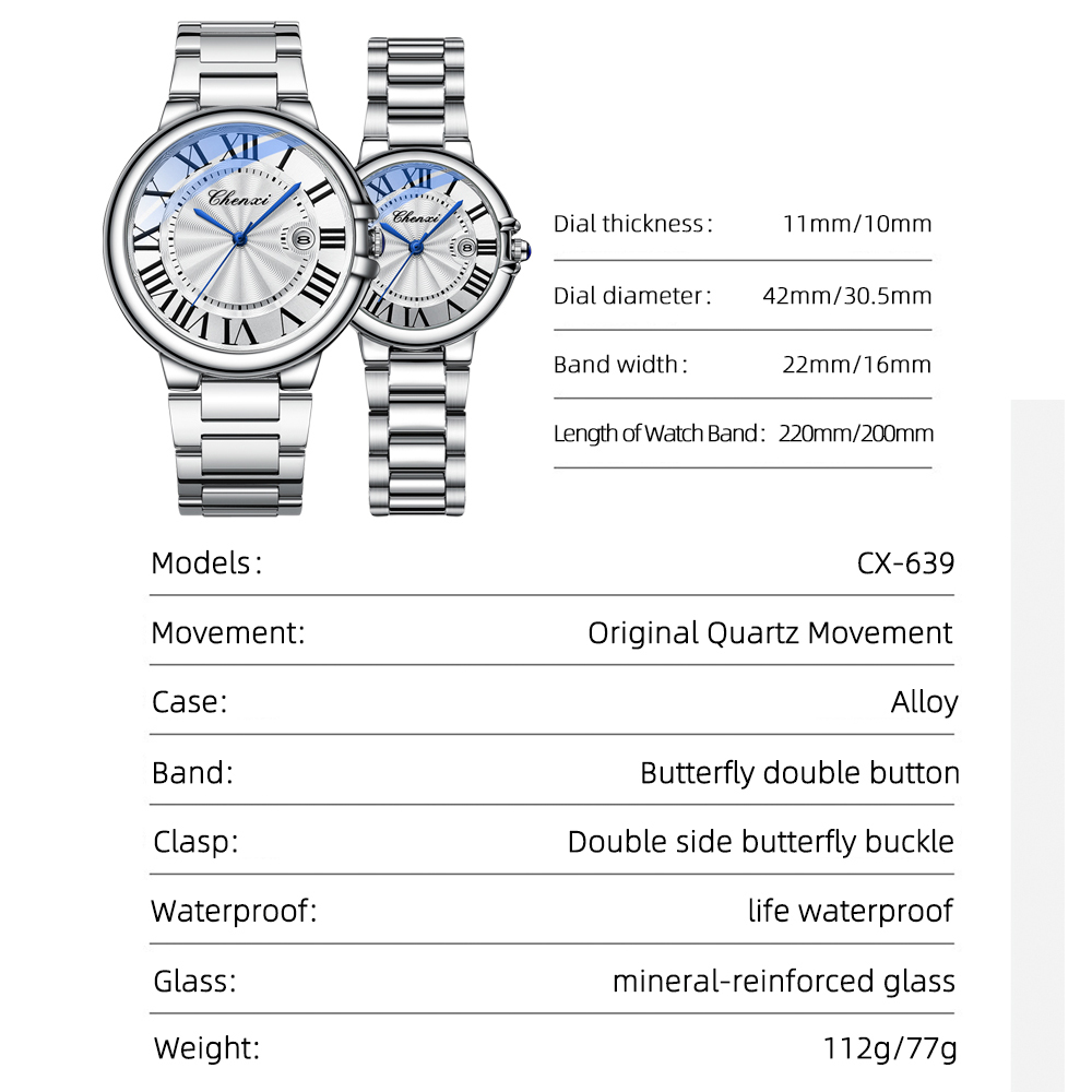 CHENXI Couple Luxury Quartz Wr - Luxury Watch Wallpaper บทวิจารณ์และราคา