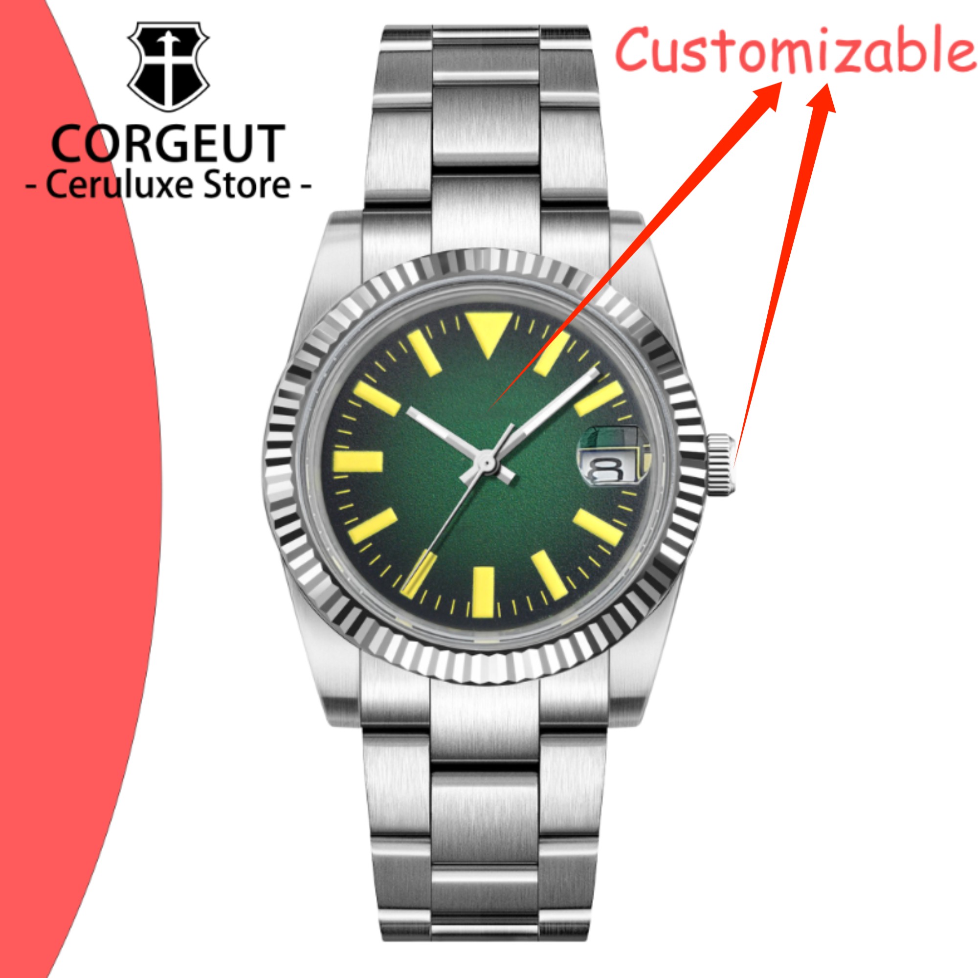 Custom Logo 36/39mm New NH35 A - Luxury Watch Wallpaper บทวิจารณ์และราคา