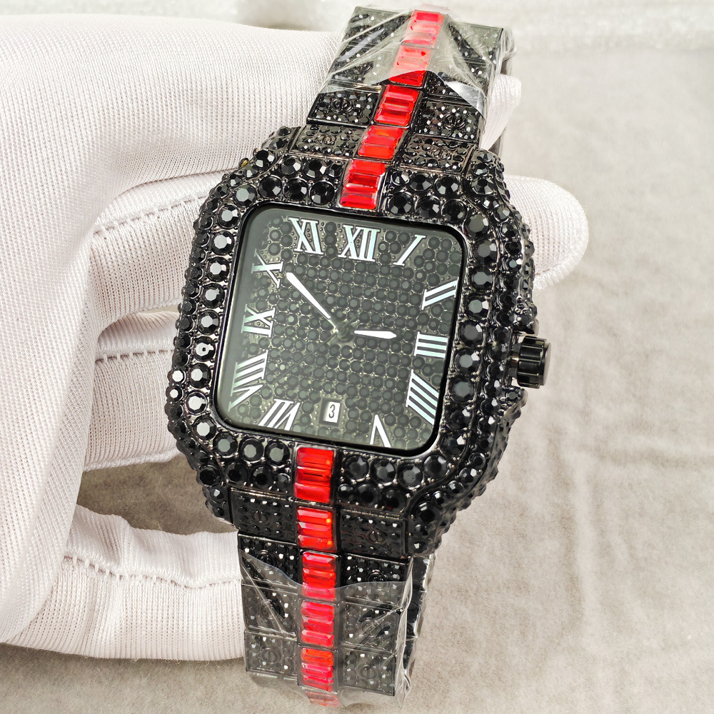 Black High Quality Hip Hop Ice - Luxury Watch All Black บทวิจารณ์และราคา