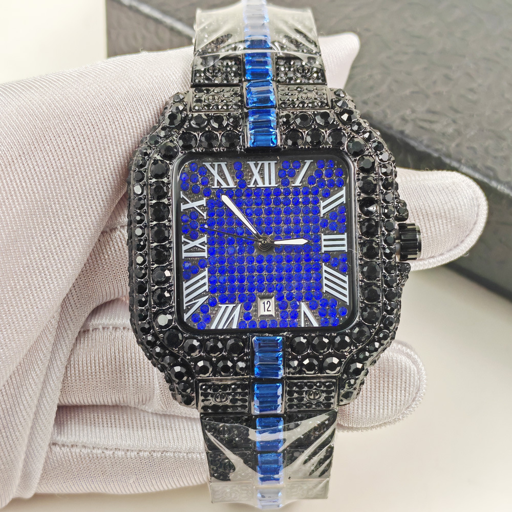 Black High Quality Hip Hop Ice - Luxury Watch All Black บทวิจารณ์และราคา