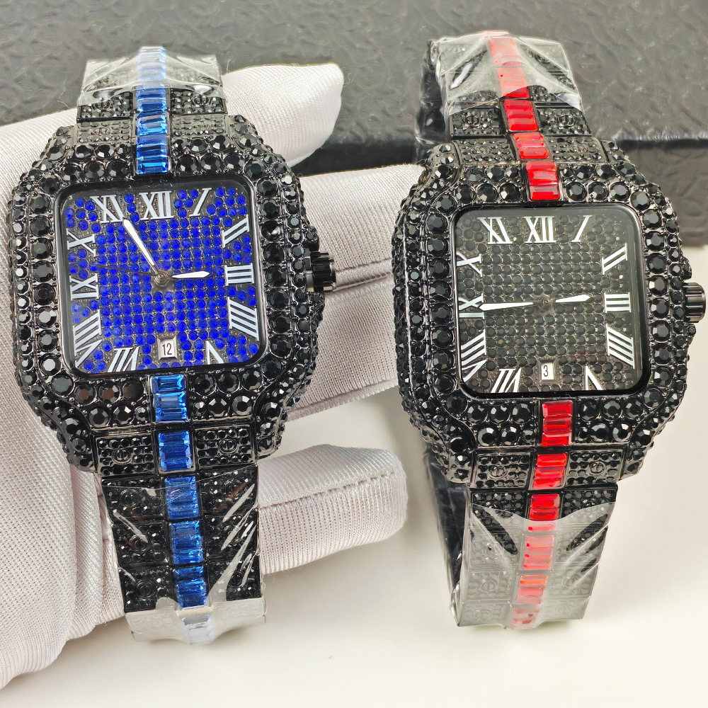 Black High Quality Hip Hop Ice - Luxury Watch All Black บทวิจารณ์และราคา