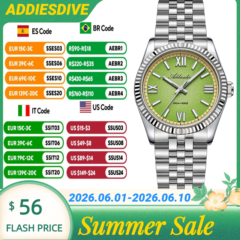 ADDIESDIVE Hight Quality Sapph - Luxury Watch Quartz บทวิจารณ์และราคา