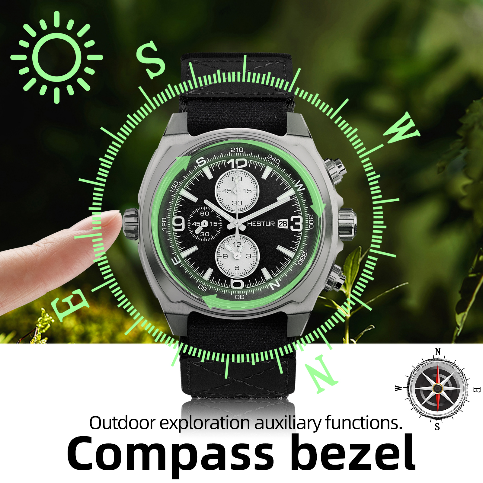 Hestur Titanium Quartz Men's W - Titanium Sport Watch บทวิจารณ์และราคา