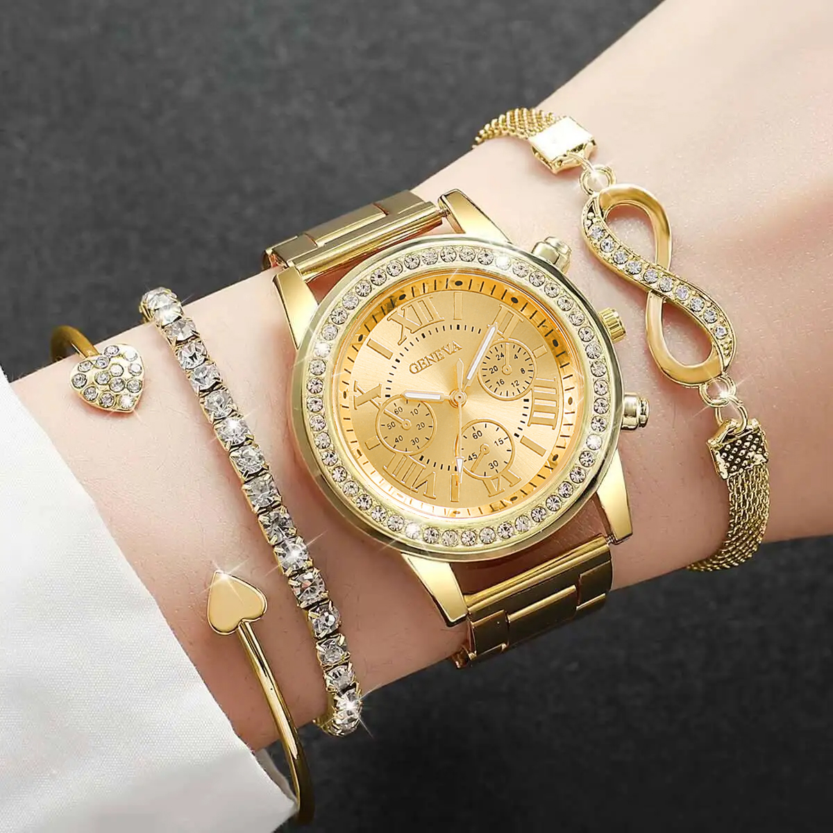 4PCS/Set Fashion Rhinestone Wo - Luxury Watch Organizer บทวิจารณ์และราคา