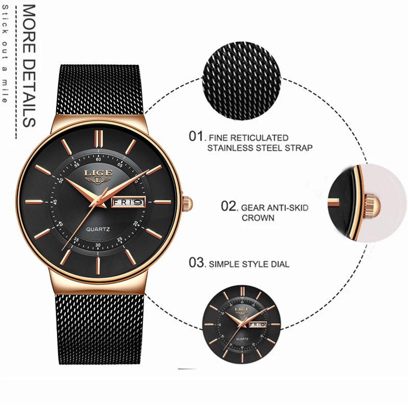 LIGE Women Watches Luxury Bran - Luxury Watch Organizer บทวิจารณ์และราคา