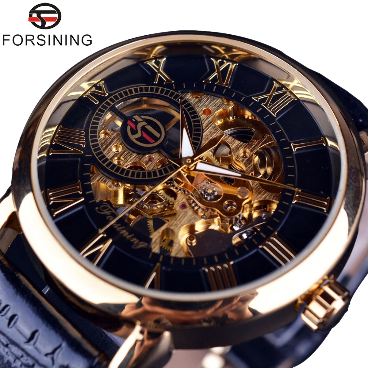 Forsining 3d Logo Design Hollo - Luxury Watch All Black บทวิจารณ์และราคา
