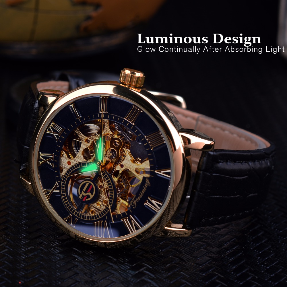 Forsining 3d Logo Design Hollo - Luxury Watch All Black บทวิจารณ์และราคา
