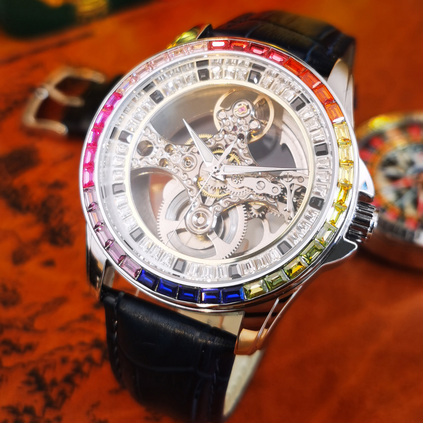 AOKULASIC Luxury Skeleton Auto - Luxury Watch All Black บทวิจารณ์และราคา