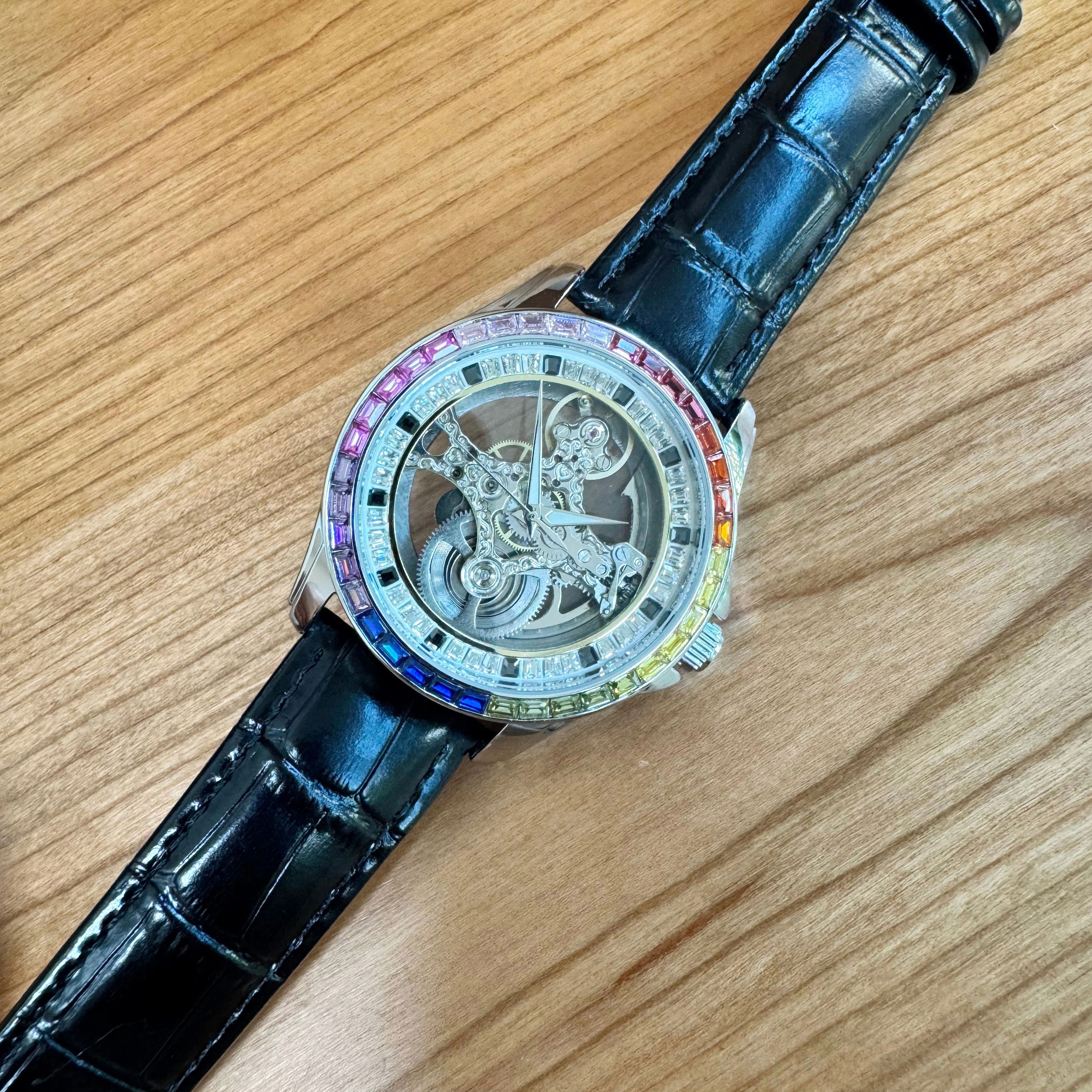 AOKULASIC Luxury Skeleton Auto - Luxury Watch All Black บทวิจารณ์และราคา