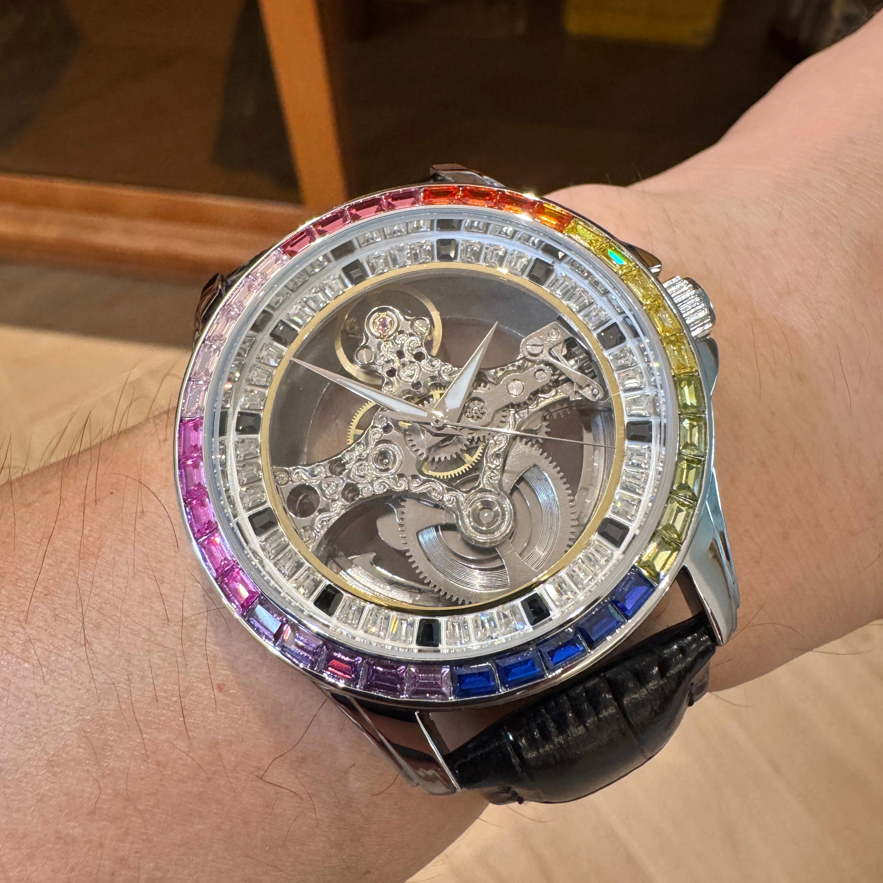 AOKULASIC Luxury Skeleton Auto - Luxury Watch All Black บทวิจารณ์และราคา