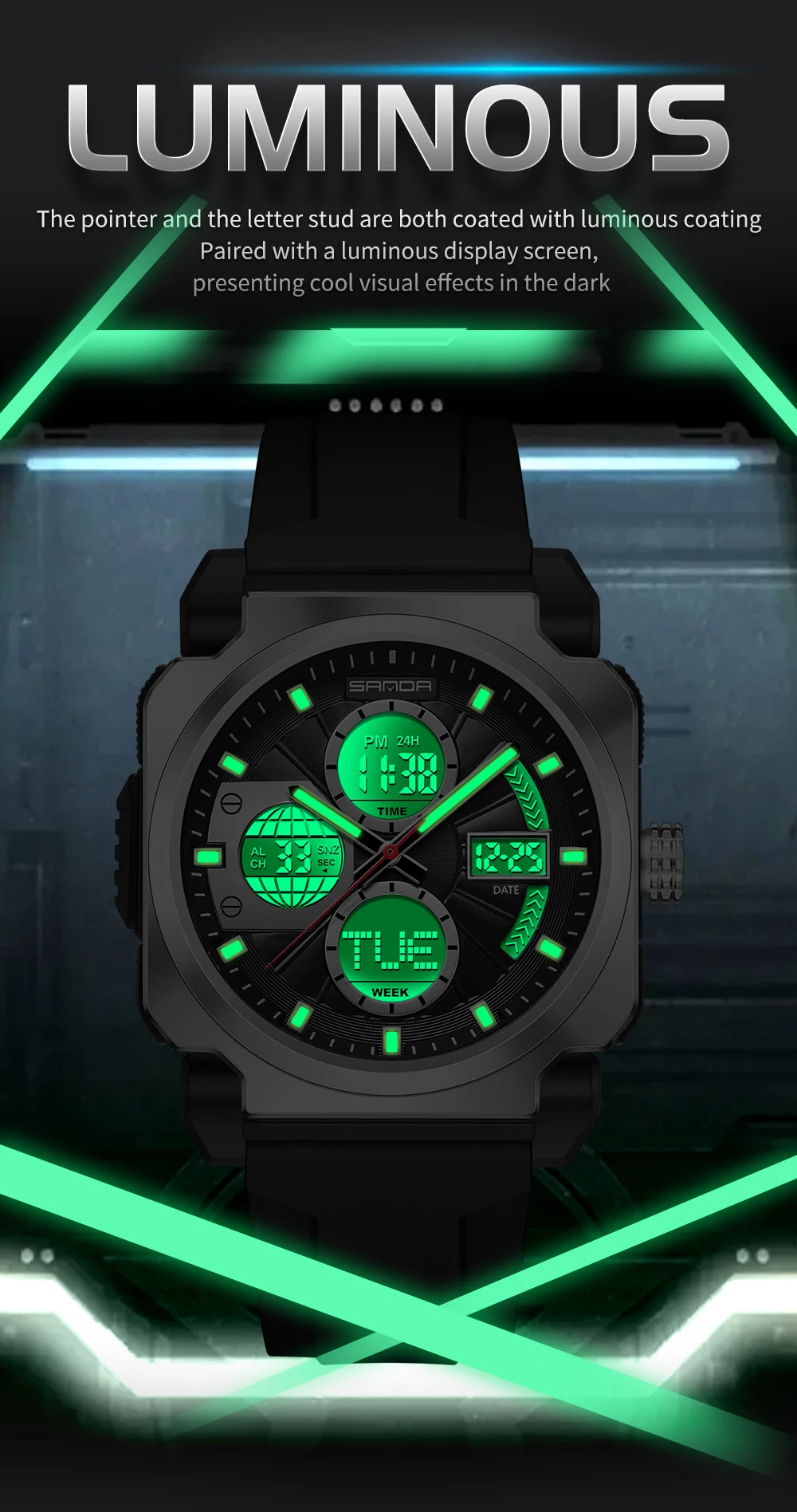 SANDA Men's Electronic Watch O - Luxury Watch Shop บทวิจารณ์และราคา