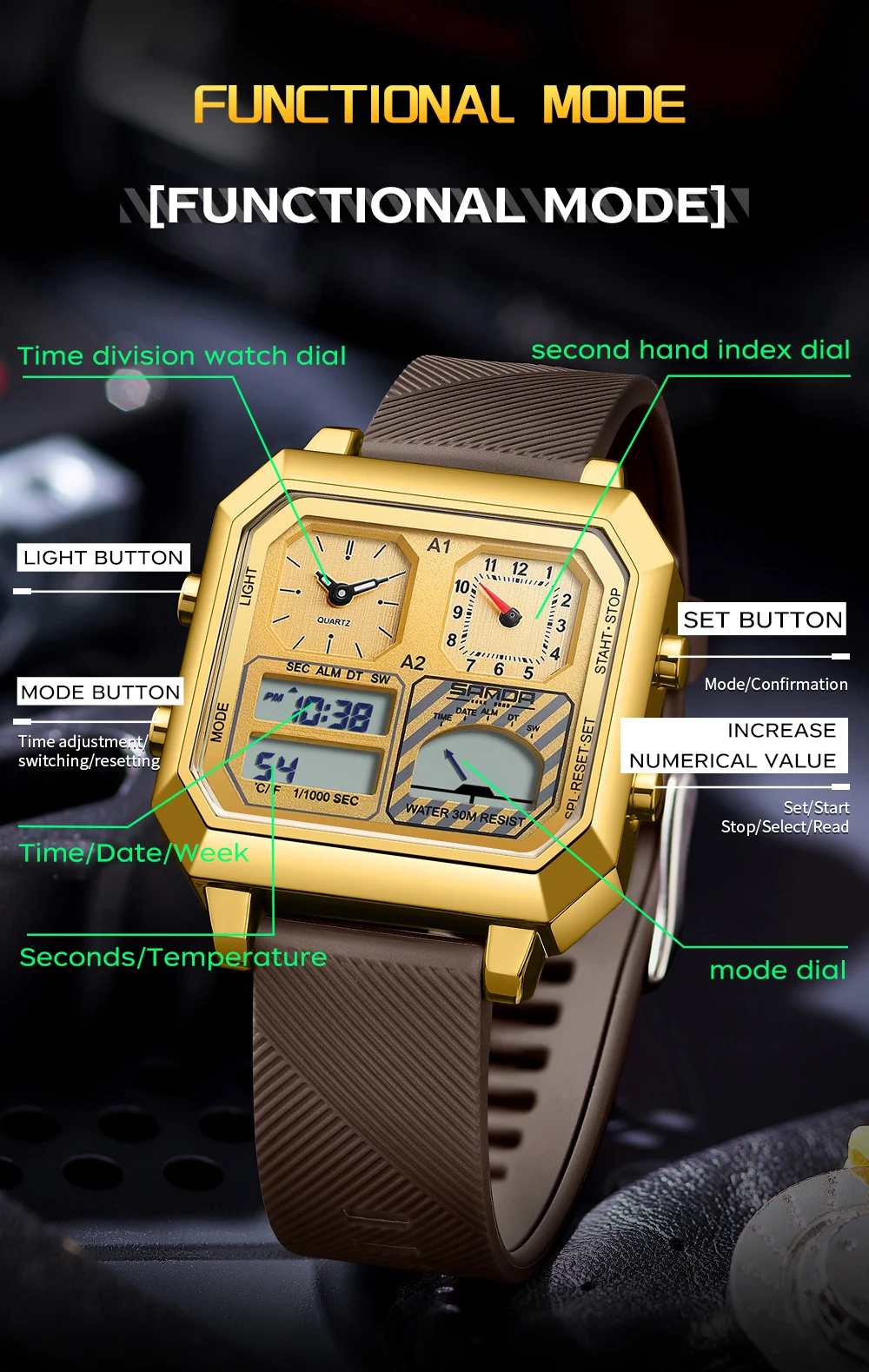 SANDA Top Brand 6210 Fashion M - Luxury Watch Shop บทวิจารณ์และราคา