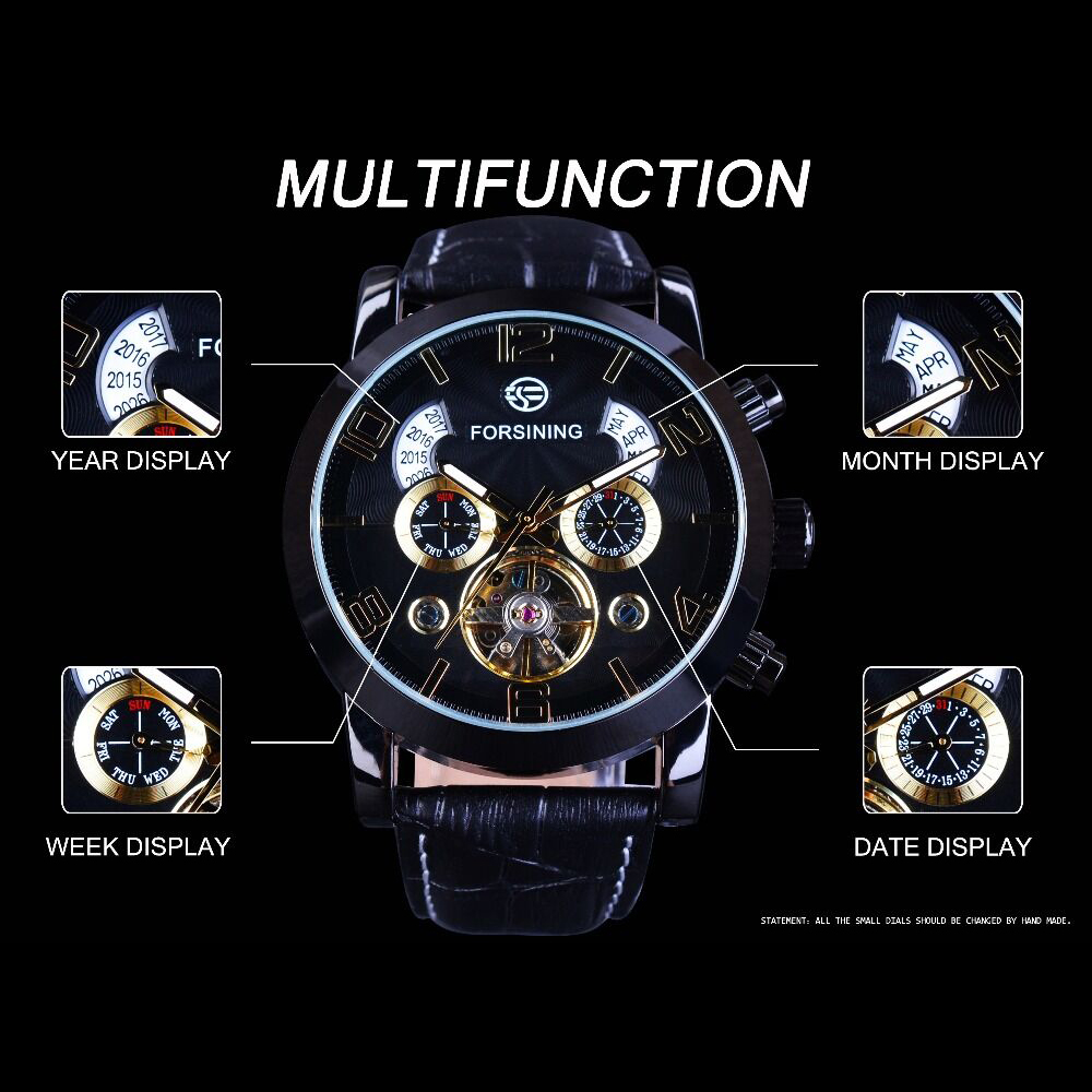Forsining Top Brand Luxury Tou - Luxury Watch All Black บทวิจารณ์และราคา
