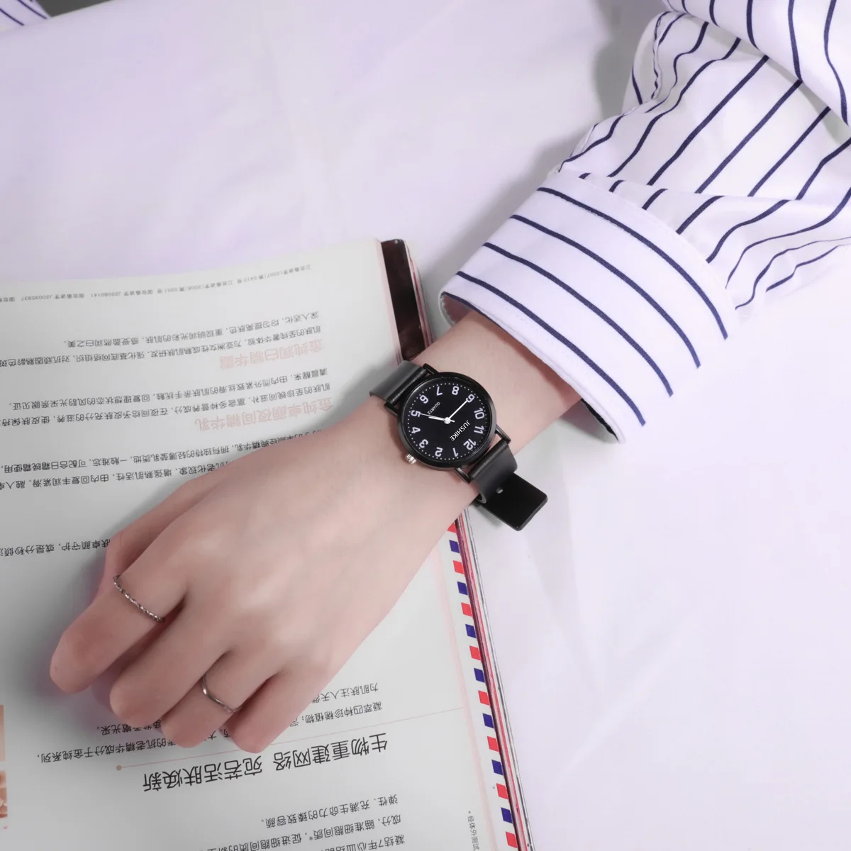 Simple Black Watch Quartz Watc - Luxury Watch All Black บทวิจารณ์และราคา
