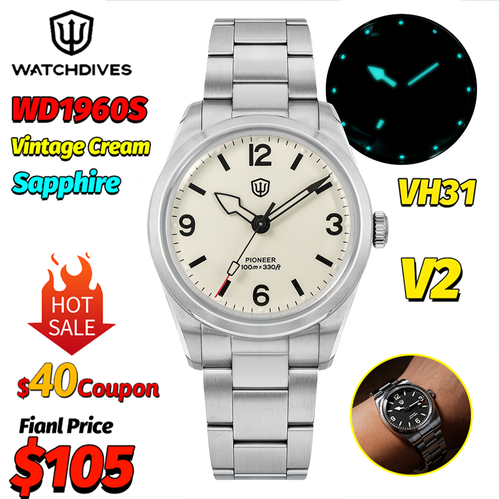 Watchdives WD1960S V2 Vintage  - Luxury Watch All Black บทวิจารณ์และราคา