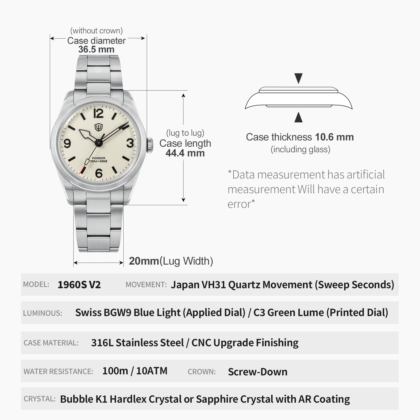 Watchdives WD1960S V2 Vintage  - Luxury Watch All Black บทวิจารณ์และราคา