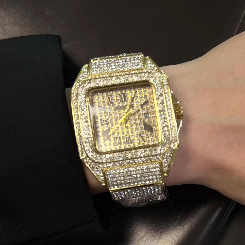 Gold or black Watch Ice Out Sq - Luxury Watch All Black บทวิจารณ์และราคา