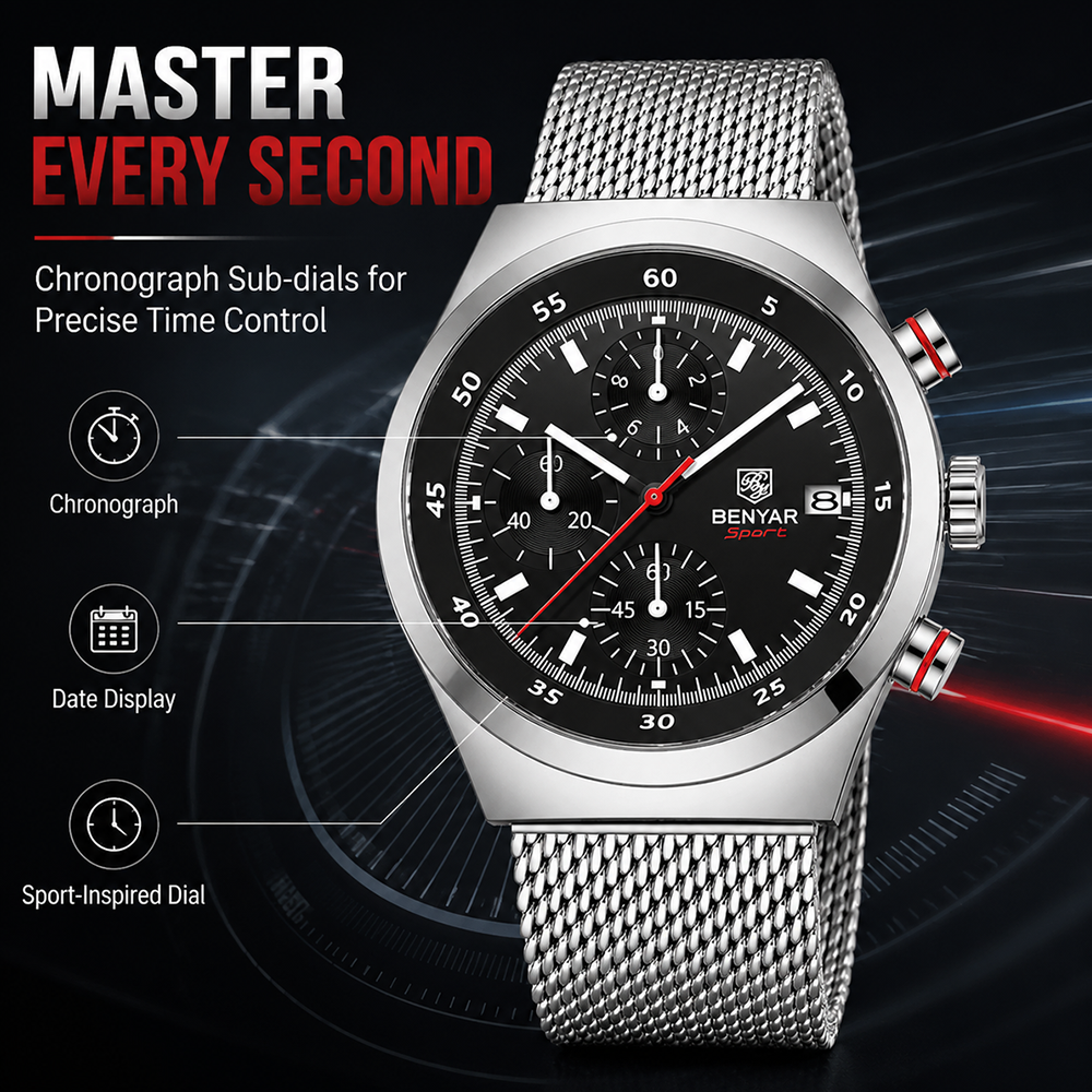 BENYAR Top Luxury Brand Men's  - Luxury Watch Strap บทวิจารณ์และราคา