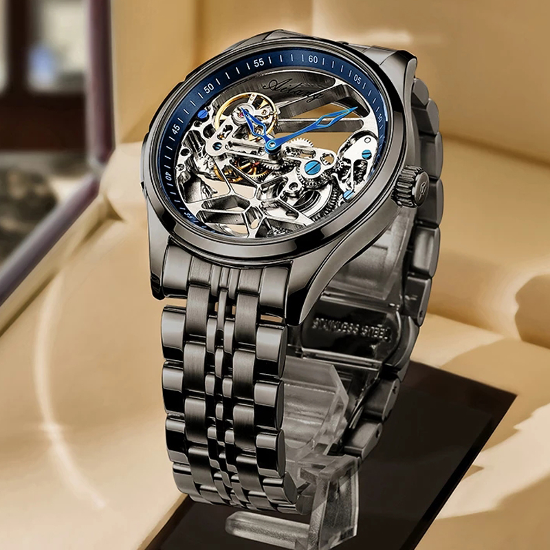 AILANG NEW Skeleton Automatic  - Luxury Watch All Black บทวิจารณ์และราคา
