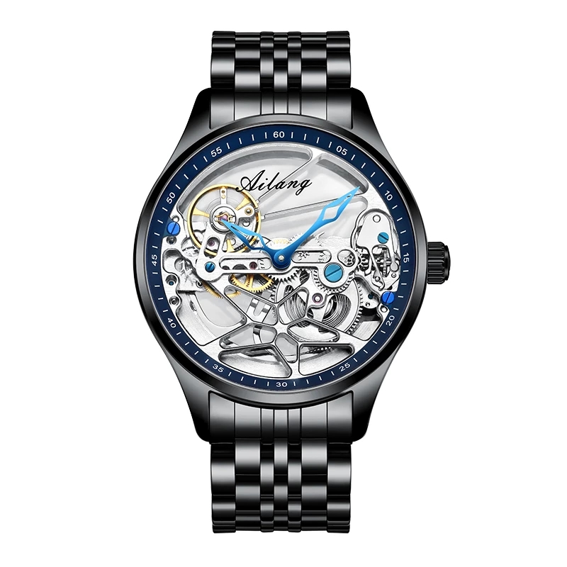 AILANG NEW Skeleton Automatic  - Luxury Watch All Black บทวิจารณ์และราคา