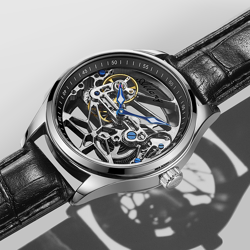AILANG NEW Skeleton Automatic  - Luxury Watch All Black บทวิจารณ์และราคา